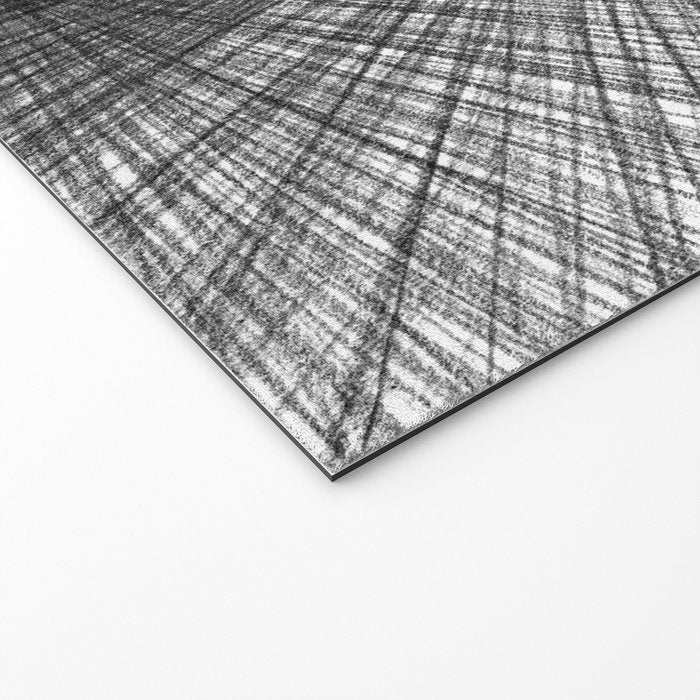 Black & White Mid Century Modern Radiating Lines Geometric Abstract Welcome Mat Gallery Image 2