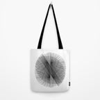 Black & White Mid Century Modern Radiating Lines Geometric Abstract Tote Bag Gallery Image 2