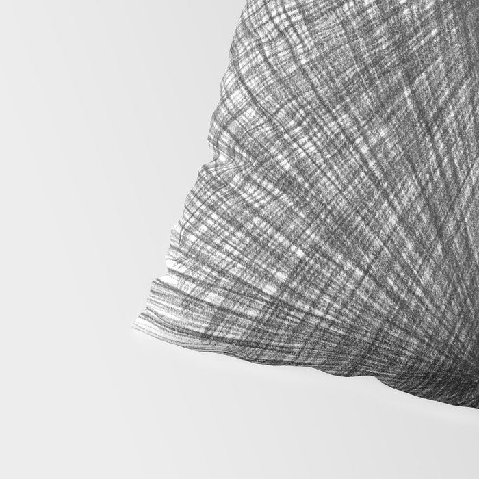Black & White Mid Century Modern Radiating Lines Geometric Abstract Pillow Sham Gallery Image 4