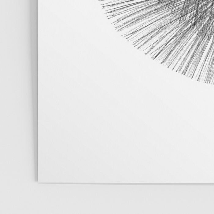 Black & White Mid Century Modern Radiating Lines Geometric Abstract Poster Gallery Image 3