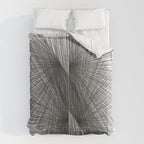 Black & White Mid Century Modern Radiating Lines Geometric Abstract Comforter Gallery Image 6