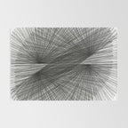 Black & White Mid Century Modern Radiating Lines Geometric Abstract Rug Gallery Image 2