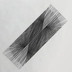 Black & White Mid Century Modern Radiating Lines Geometric Abstract Yoga Mat Gallery Image 1