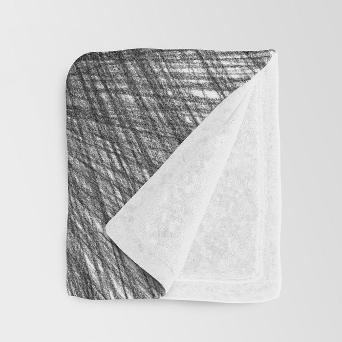 Black & White Mid Century Modern Radiating Lines Geometric Abstract Throw Blanket Gallery Image 3