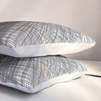 Black & White Mid Century Modern Radiating Lines Geometric Abstract Pillow Sham Gallery Image 3