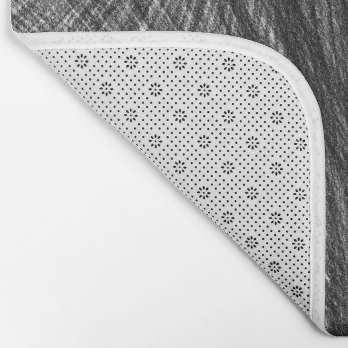 Black & White Mid Century Modern Radiating Lines Geometric Abstract Bath Mat Gallery Image 2