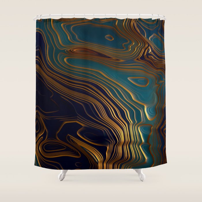 Peacock Ocean Shower Curtain Gallery Image 1