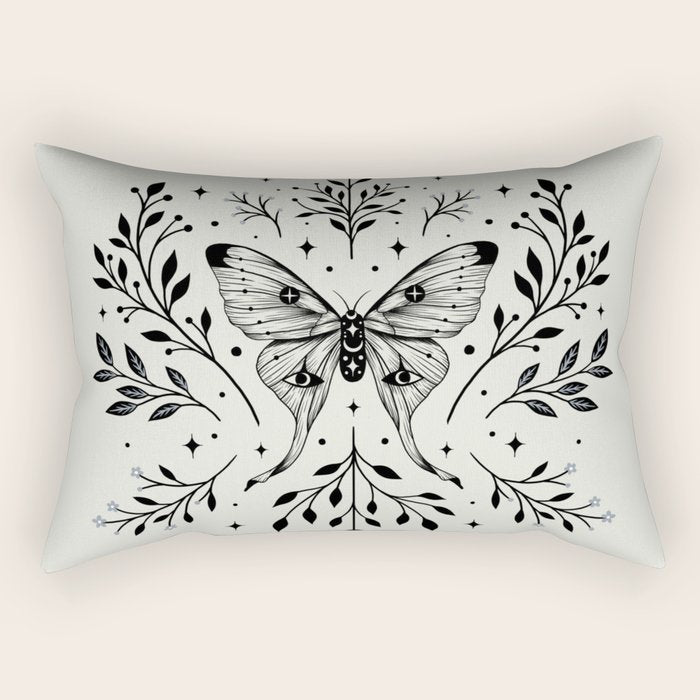 Mystical Luna Moth Rectangular Pillow Gallery Image 2