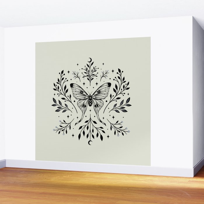 Mystical Luna Moth Wall Mural Gallery Image 2