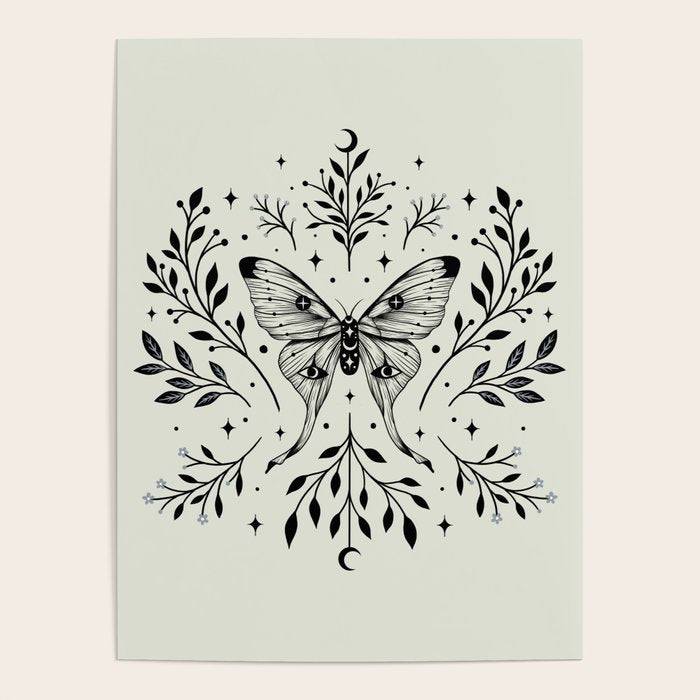 Mystical Luna Moth Poster Gallery Image 1