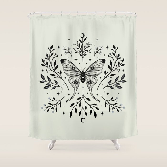 Mystical Luna Moth Shower Curtain Gallery Image 1