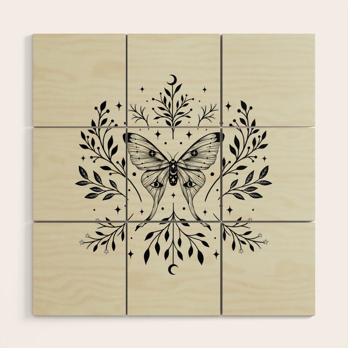 Mystical Luna Moth Wood Wall Art Gallery Image 1