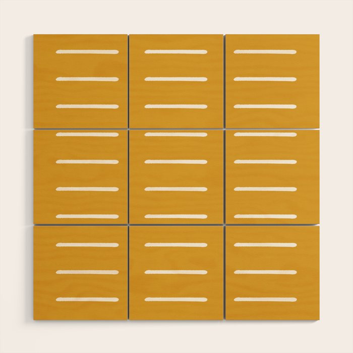 Mudcloth (Mustard Yellow) Wood Wall Art Gallery Image 1