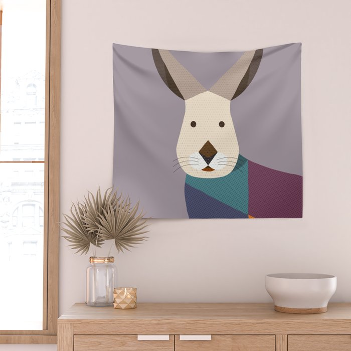 European Hare Wall Tapestry Gallery Image 2