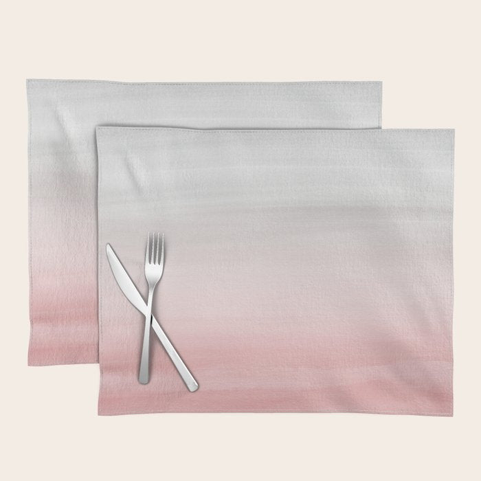 Touching Blush Gray Watercolor Abstract #1 #painting #decor #art #society6 Placemat Gallery Image 1