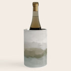 Break in the Weather III - Gray Clouds Sunrise Sage Green Blue Ocean Horizon Abstract Water Painting Wine Chiller Gallery Image 2
