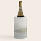 Break in the Weather III - Gray Clouds Sunrise Sage Green Blue Ocean Horizon Abstract Water Painting Wine Chiller Gallery Image 3
