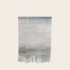 Break in the Weather III - Gray Clouds Sunrise Sage Green Blue Ocean Horizon Abstract Water Painting Wall Hanging Gallery Image 1