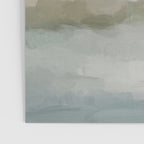 Break in the Weather III - Gray Clouds Sunrise Sage Green Blue Ocean Horizon Abstract Water Painting Poster Gallery Image 3