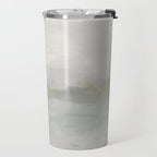 Break in the Weather III - Gray Clouds Sunrise Sage Green Blue Ocean Horizon Abstract Water Painting Travel Mug Gallery Image 2