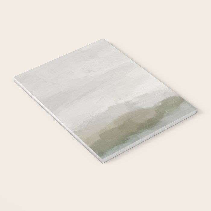 Break in the Weather III - Gray Clouds Sunrise Sage Green Blue Ocean Horizon Abstract Water Painting Notebook Gallery Image 3