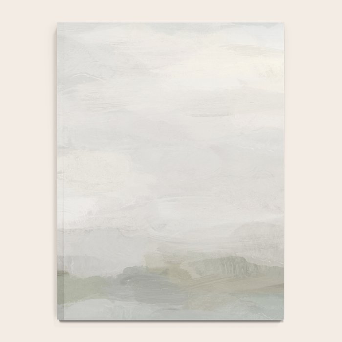 Break in the Weather III - Gray Clouds Sunrise Sage Green Blue Ocean Horizon Abstract Water Painting Notebook Gallery Image 4