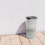 Break in the Weather III - Gray Clouds Sunrise Sage Green Blue Ocean Horizon Abstract Water Painting Travel Mug Gallery Image 4