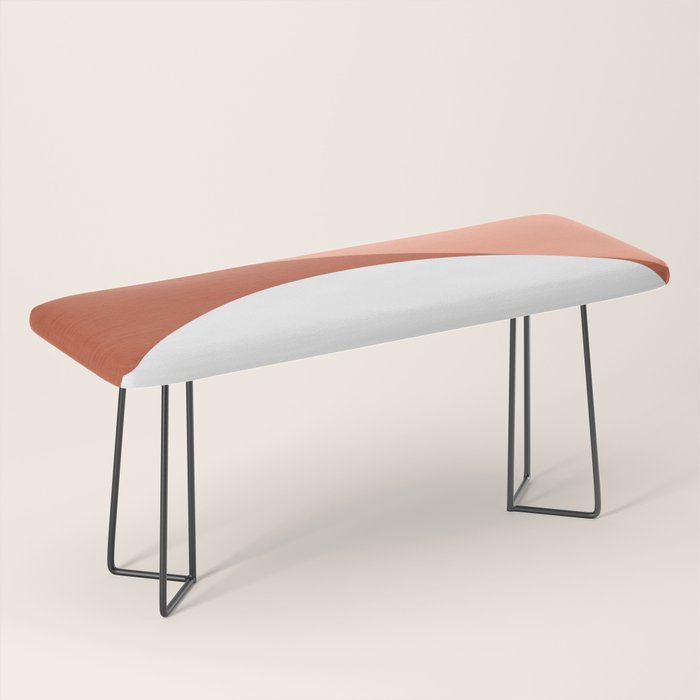 Mid Century Modern Sunset - Terracotta Peach Mustard Bench Gallery Image 1