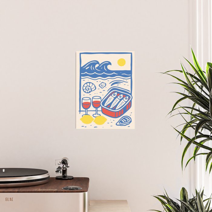 Sardines, Lemons and Wine at the Beach Poster Gallery Image 2