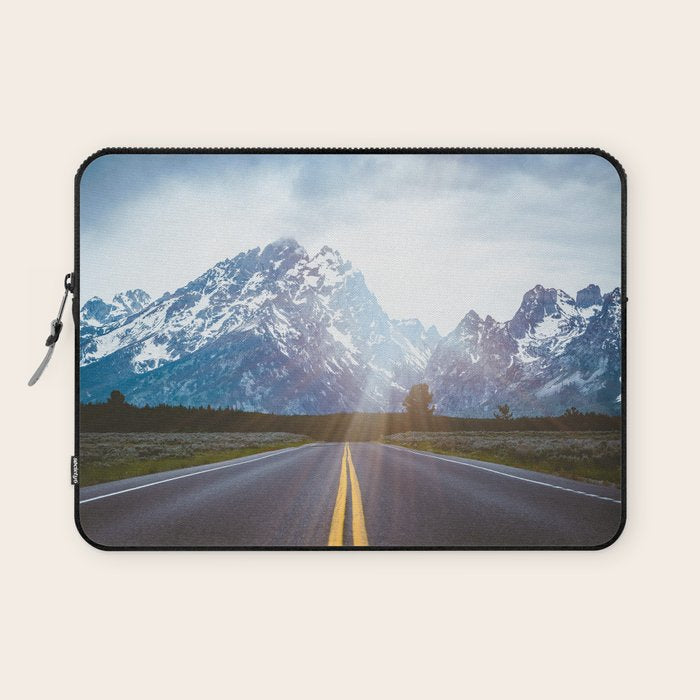 Mountain Road - Grand Tetons Nature Landscape Photography Laptop Sleeve Gallery Image 1