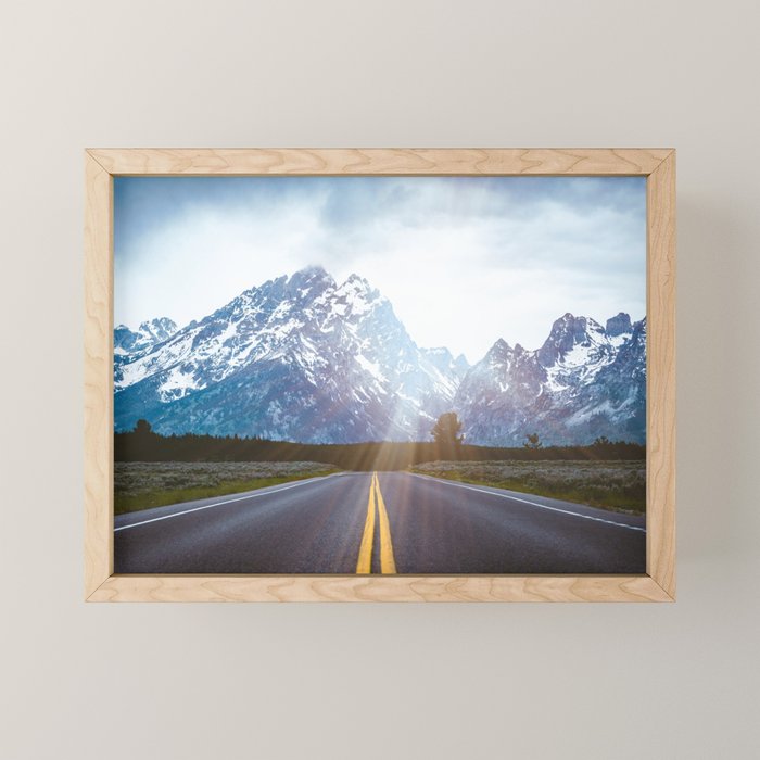 Mountain Road - Grand Tetons Nature Landscape Photography Mini Art Print Gallery Image 1