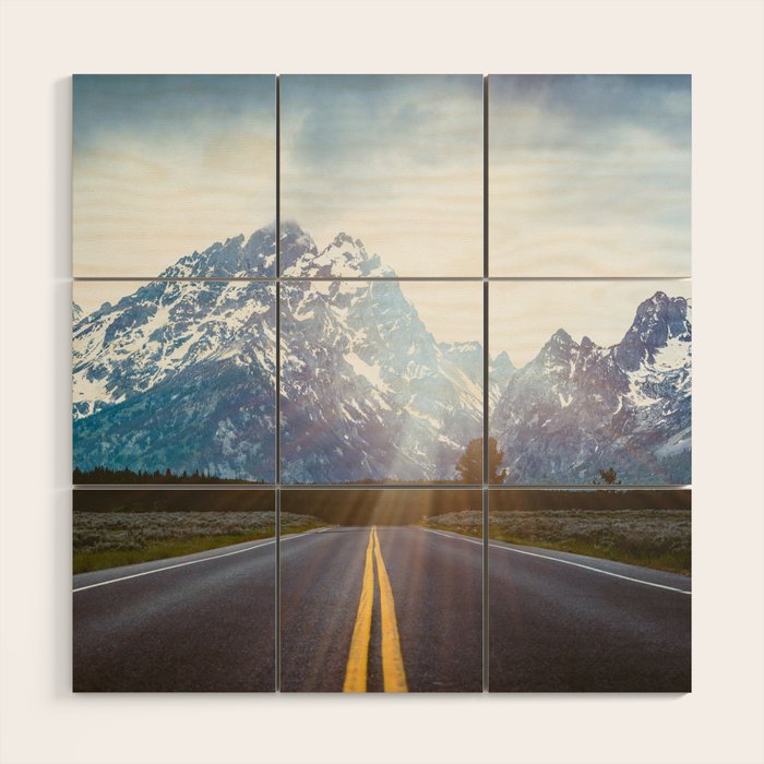 Mountain Road - Grand Tetons Nature Landscape Photography Wood Wall Art Gallery Image 1
