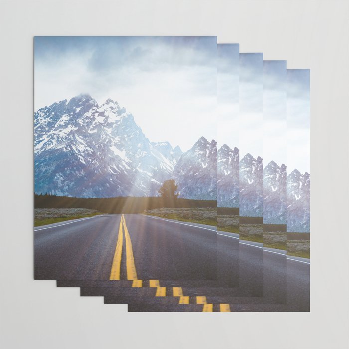 Mountain Road - Grand Tetons Nature Landscape Photography Wrapping Paper Gallery Image 3