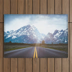 Mountain Road - Grand Tetons Nature Landscape Photography Outdoor Rug Gallery Image 1