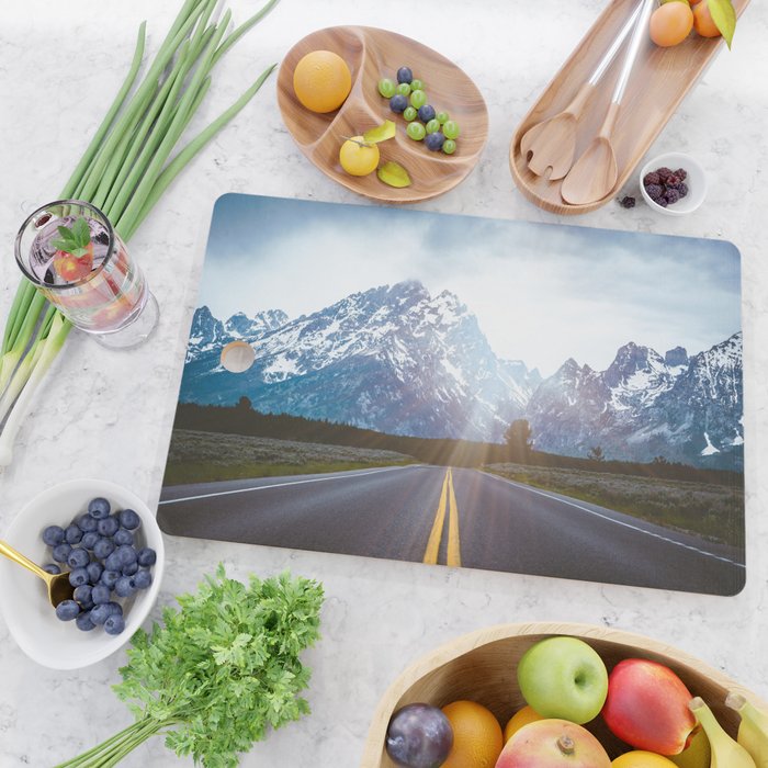 Mountain Road - Grand Tetons Nature Landscape Photography Cutting Board Gallery Image 2