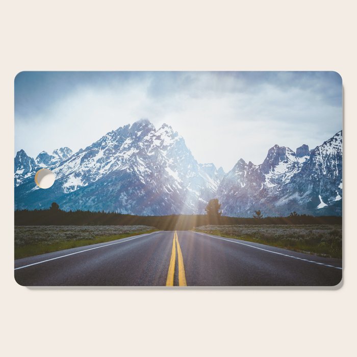 Mountain Road - Grand Tetons Nature Landscape Photography Cutting Board Gallery Image 1