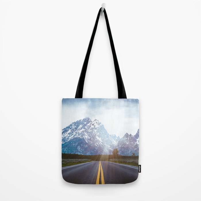 Mountain Road - Grand Tetons Nature Landscape Photography Tote Bag Gallery Image 2