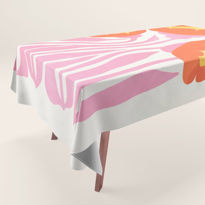 Coral Cosmos: Les Fleurs | Flower Market 05 | Spring Summer 23 Tablecloth Gallery Image 1