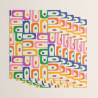 Colorful Mid Century Modern Piquet Multi Abstract Pattern Wrapping Paper Gallery Image 3
