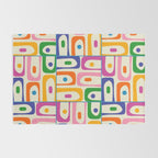 Colorful Mid Century Modern Piquet Multi Abstract Pattern Rug Gallery Image 2