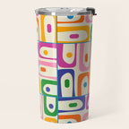 Colorful Mid Century Modern Piquet Multi Abstract Pattern Travel Mug Gallery Image 2