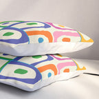 Colorful Mid Century Modern Piquet Multi Abstract Pattern Pillow Sham Gallery Image 3