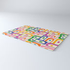 Colorful Mid Century Modern Piquet Multi Abstract Pattern Rug Gallery Image 3