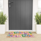 Colorful Mid Century Modern Piquet Multi Abstract Pattern Welcome Mat Gallery Image 3