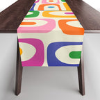 Colorful Mid Century Modern Piquet Multi Abstract Pattern Table Runner Gallery Image 1