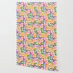 Colorful Mid Century Modern Piquet Multi Abstract Pattern Wallpaper Gallery Image 2