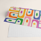 Colorful Mid Century Modern Piquet Multi Abstract Pattern Wrapping Paper Gallery Image 2