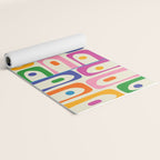 Colorful Mid Century Modern Piquet Multi Abstract Pattern Yoga Mat Gallery Image 2