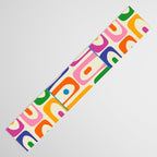Colorful Mid Century Modern Piquet Multi Abstract Pattern Table Runner Gallery Image 3