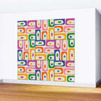 Colorful Mid Century Modern Piquet Multi Abstract Pattern Wall Mural Gallery Image 2